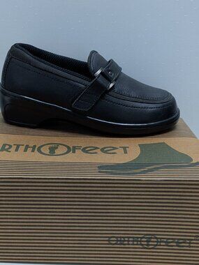 Orthofeet Women’s Slip-On Wedge With Strap